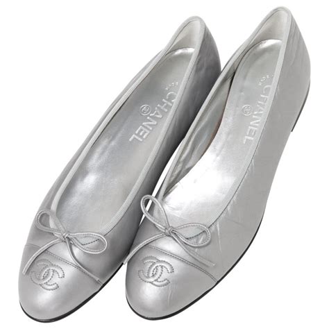 silver chanel ballet flats|are chanel flats comfortable.